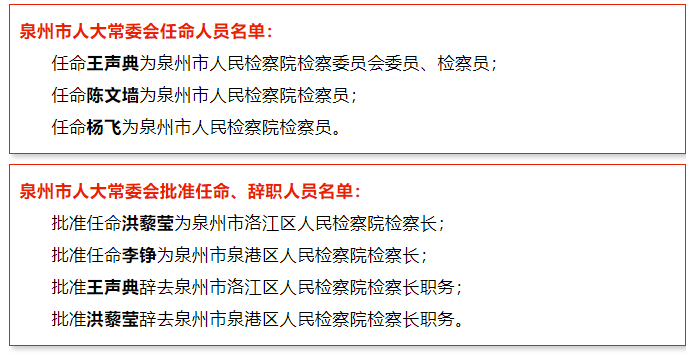 泉州人事最新动态分析